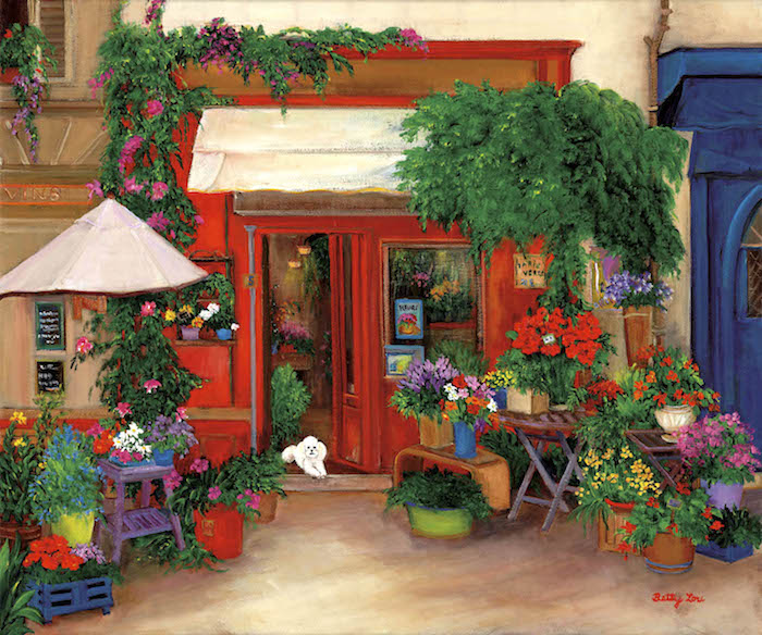 flower shop, europe, poodle