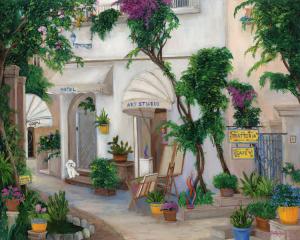 Capri, Italy, Street Scene, poodle, art studio