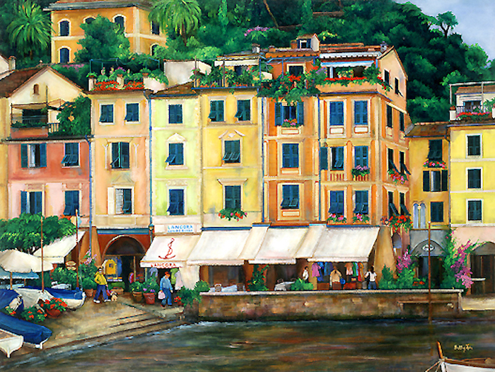 Portifino Italy, waterfront scene, harbor scene