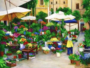flower market, europe, italy, Rome, Rome flower market